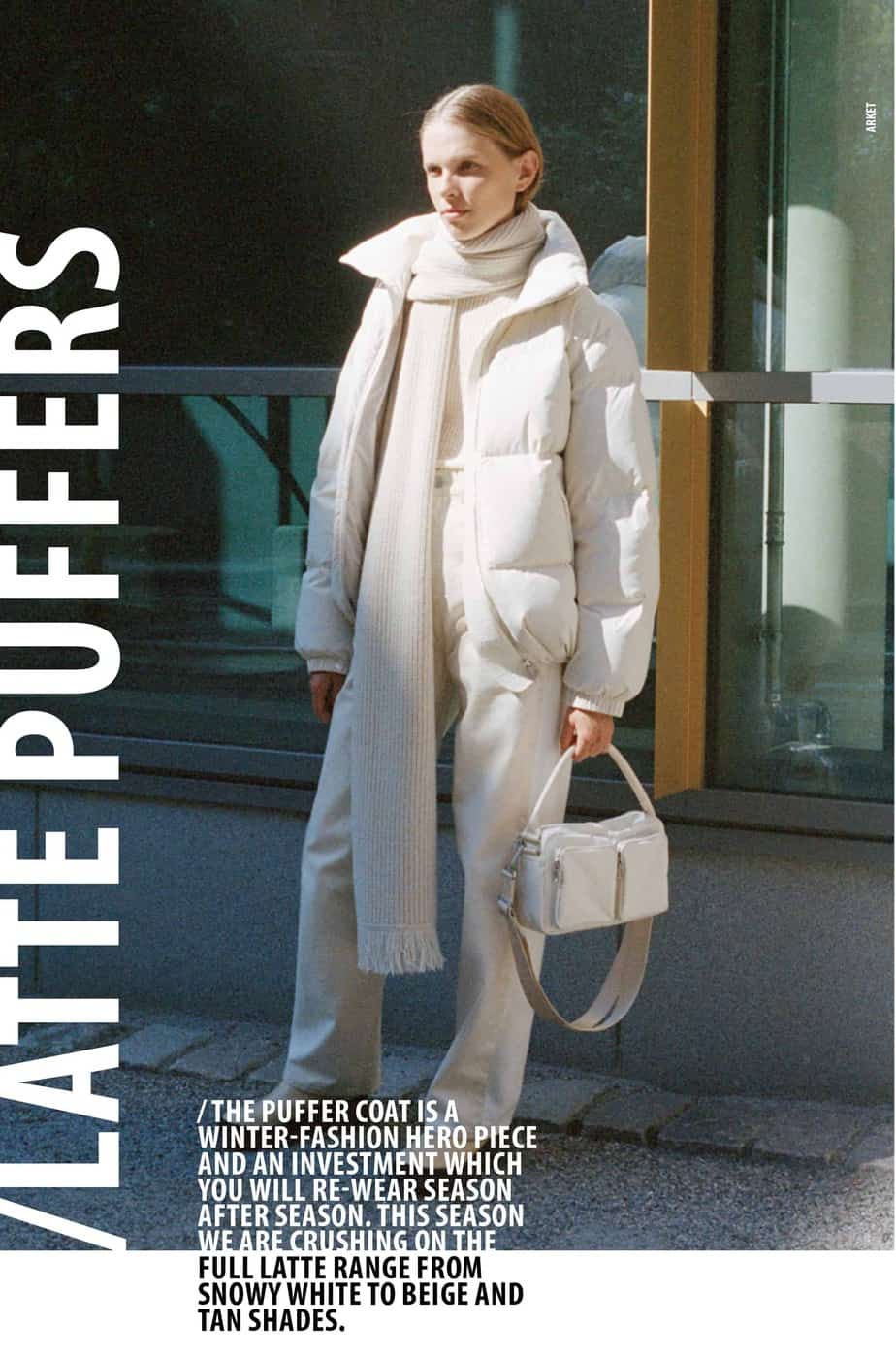 Arket white puffer jacket